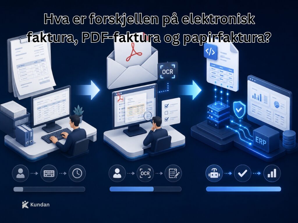 Hva er forskjellen på elektronisk faktura, PDF-faktura og papirfaktura?
