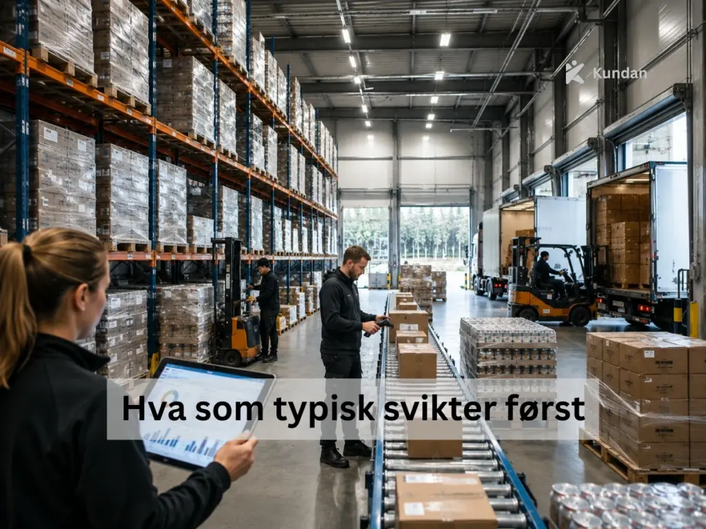 Hva som typisk svikter først, lager og logistikk for produsenter