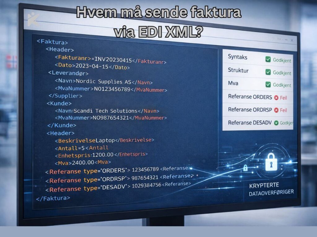 Hvem må sende faktura via EDI XML