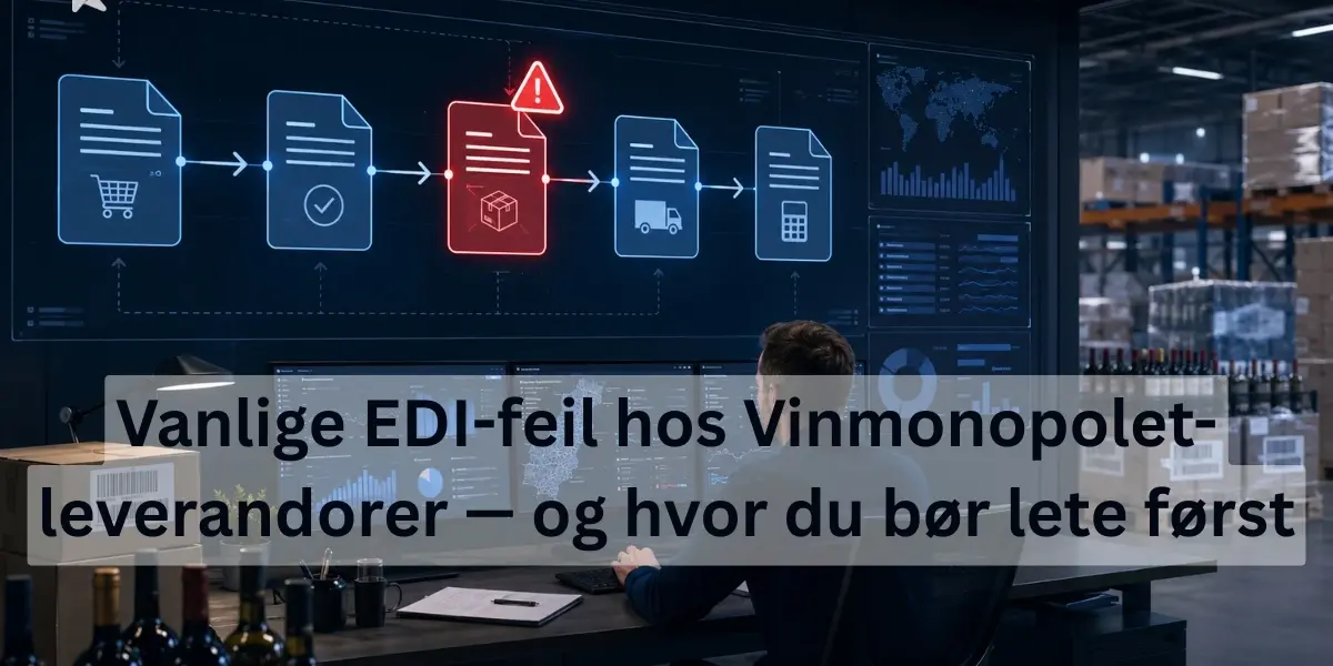 Vanlige EDI-feil hos Vinmonopolet-leverandorer — og hvor du bør lete først